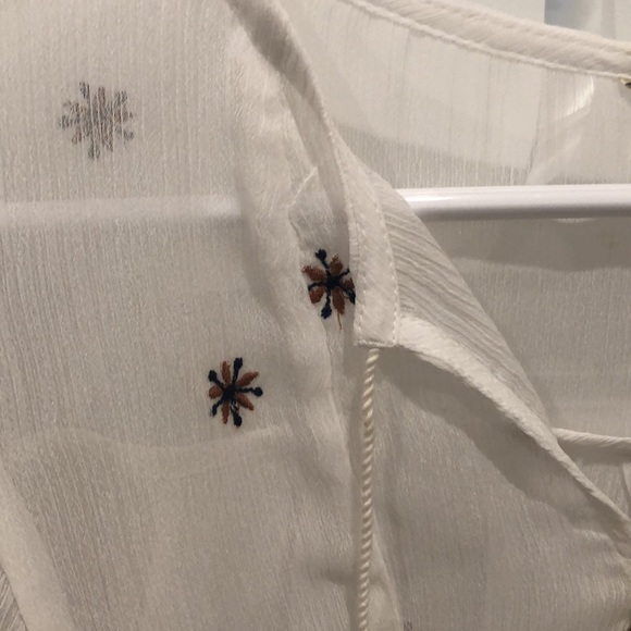 NWT Lucky Brand Peasant Tassle Top XS - Picture 3 of 14